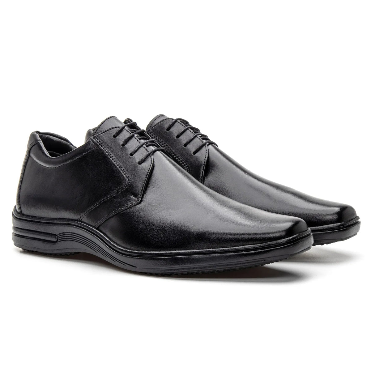 Sapato de Couro Masculino Conforto Vértice Preto EleganceFlex™