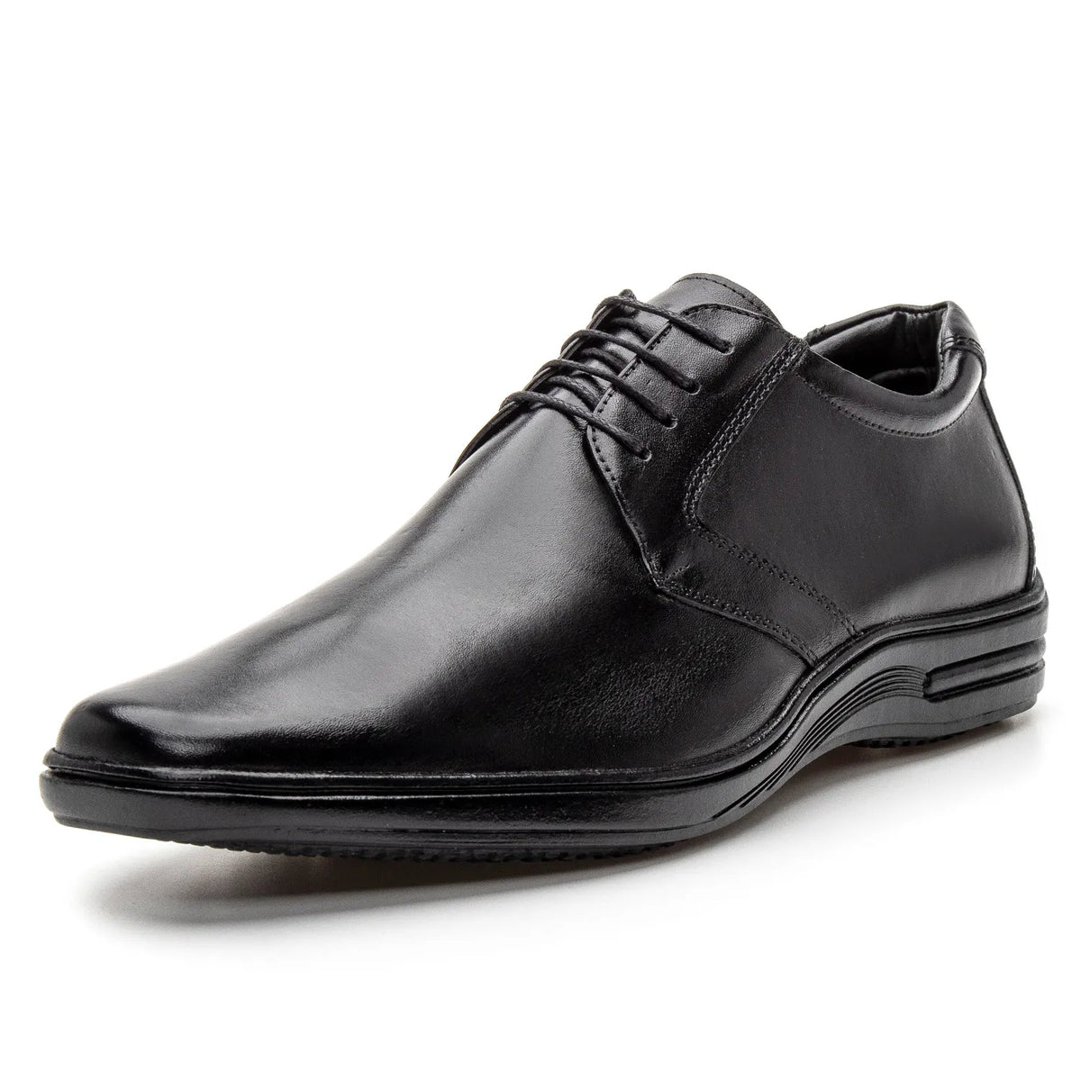 Sapato de Couro Masculino Conforto Vértice Preto EleganceFlex™