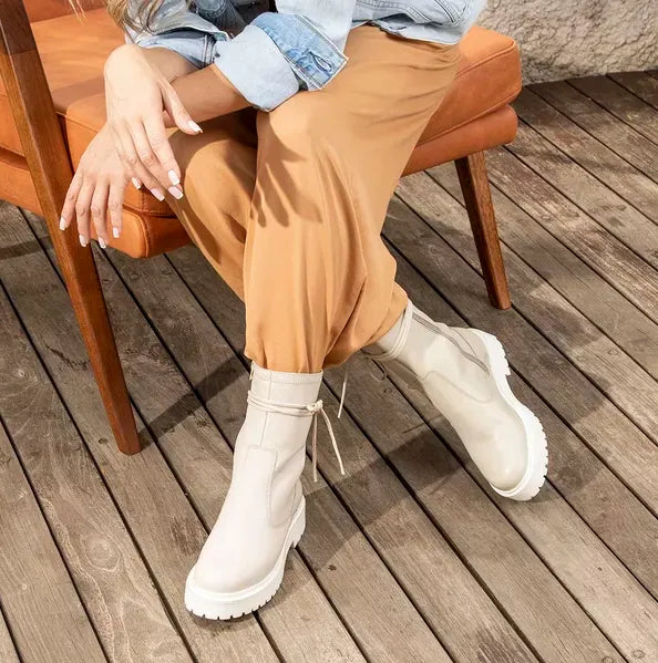 Bota Luxe Feminina Snow Off White - 3852
