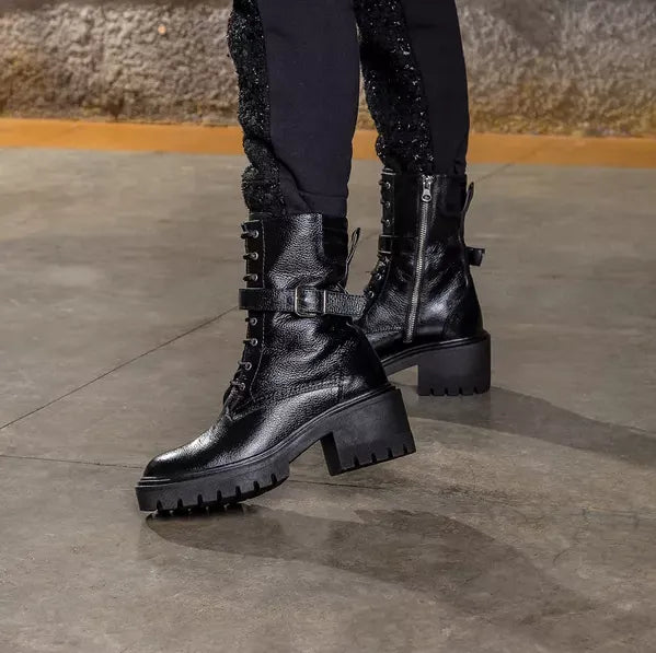 Bota Valora Coturno Feminina Cano Médio Preta - 3752