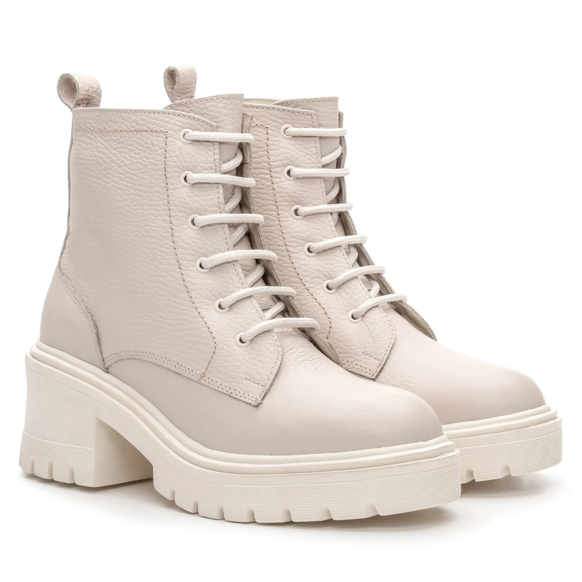 Bota Valora Feminina Cano Curto Tratorada Off White - 3750