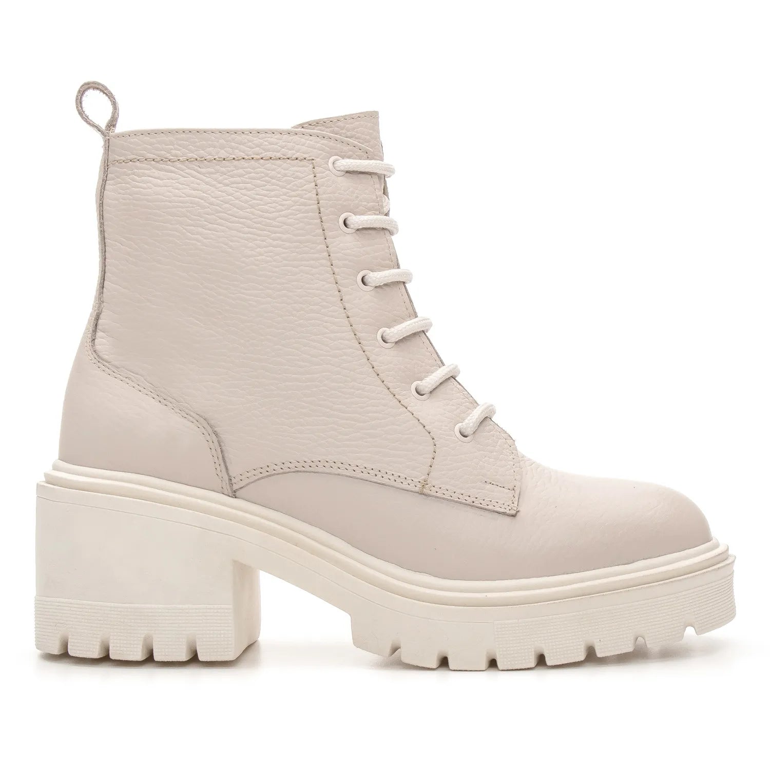 Bota Valora Feminina Cano Curto Tratorada Off White - 3750