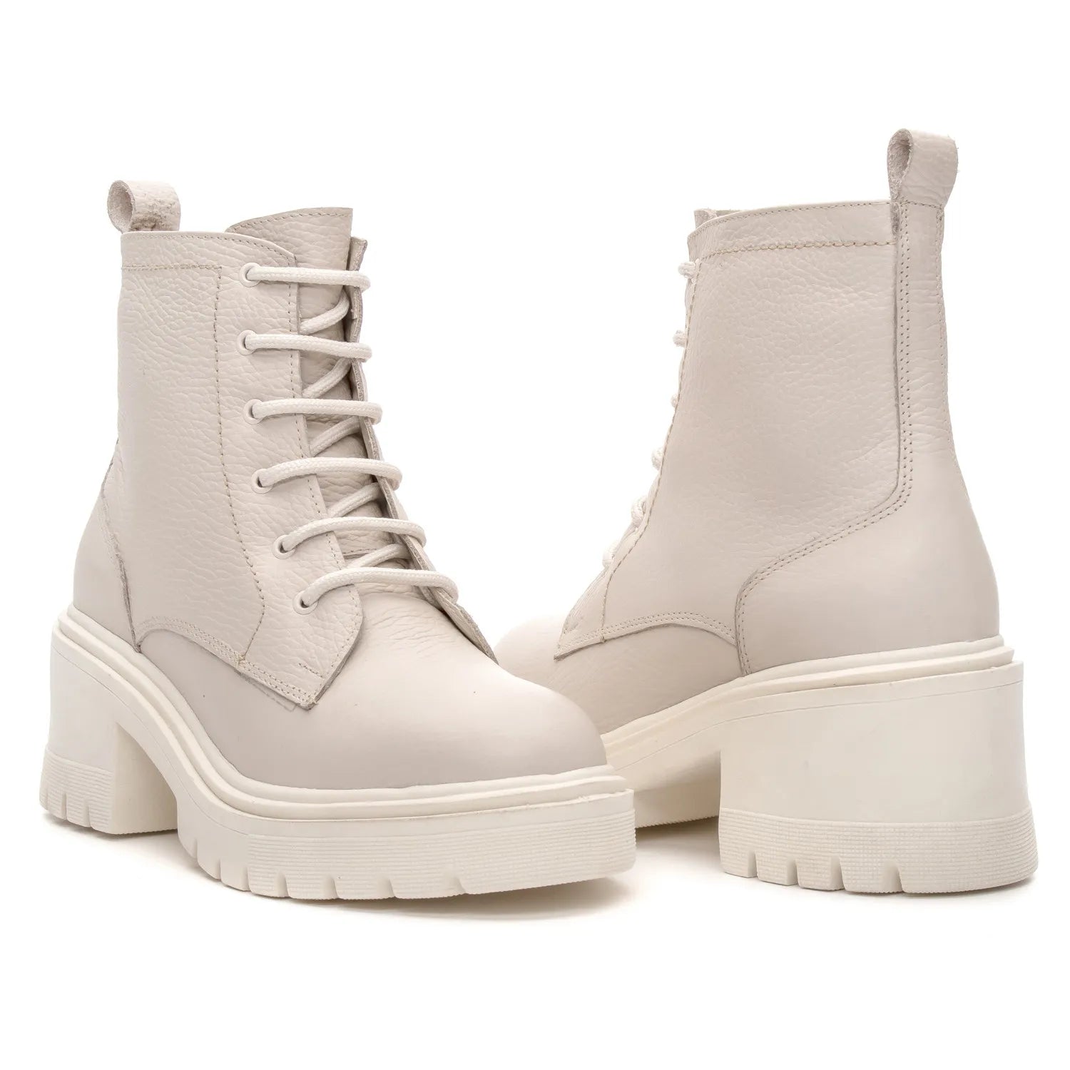 Bota Valora Feminina Cano Curto Tratorada Off White - 3750