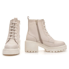 Bota Valora Feminina Cano Curto Tratorada Off White - 3750