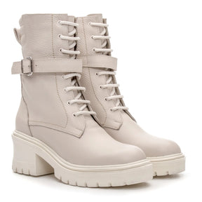 Bota Valora Coturno Feminina Cano Médio Off White - 3752