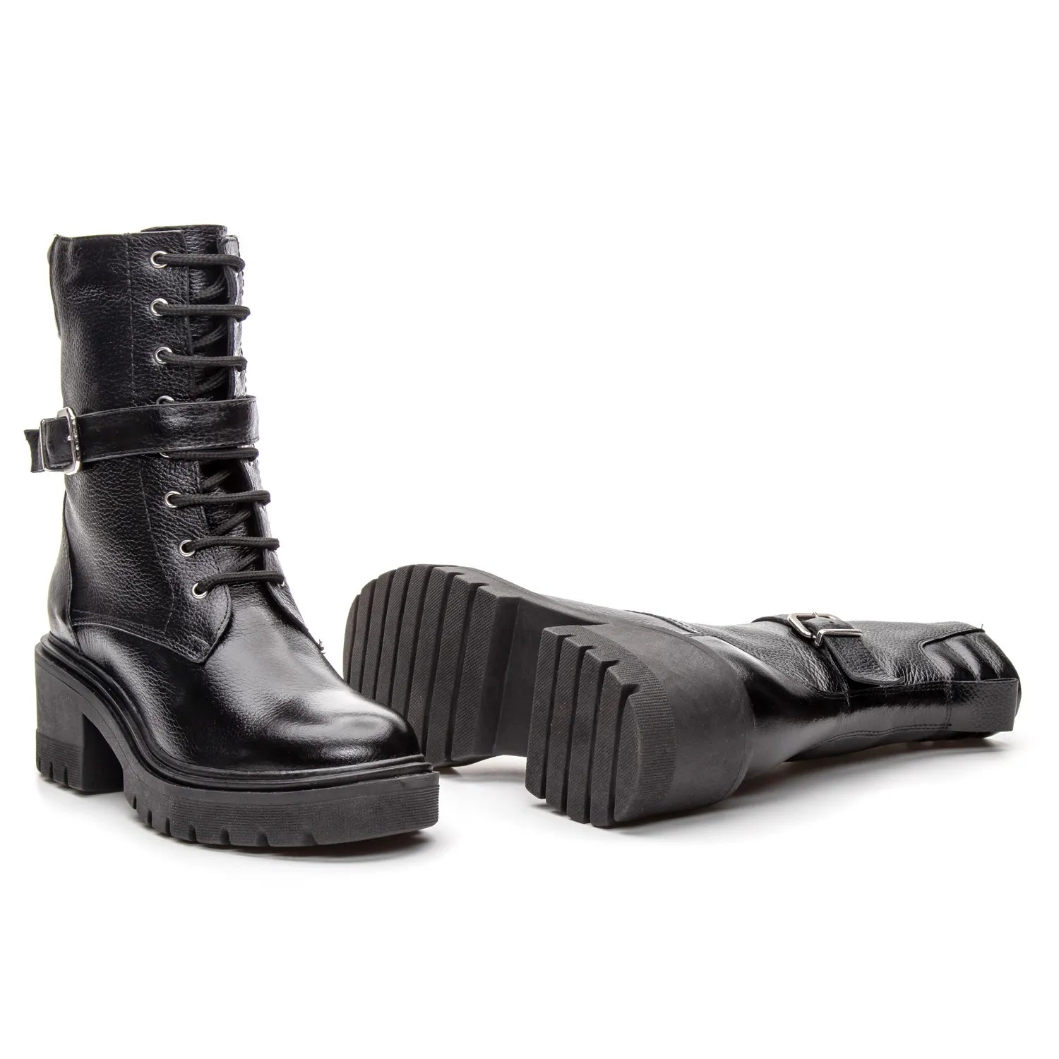 Bota Valora Coturno Feminina Cano Médio Preta - 3752