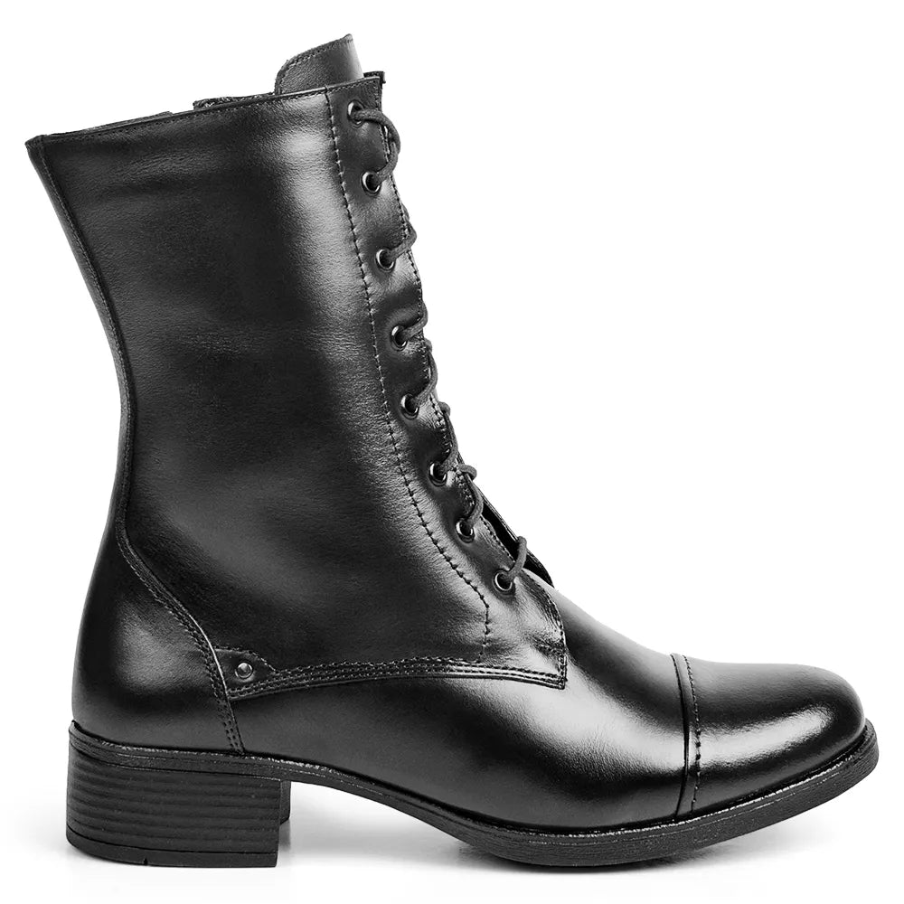 Bota Grécia Feminina Cano Médio Preta - 1004