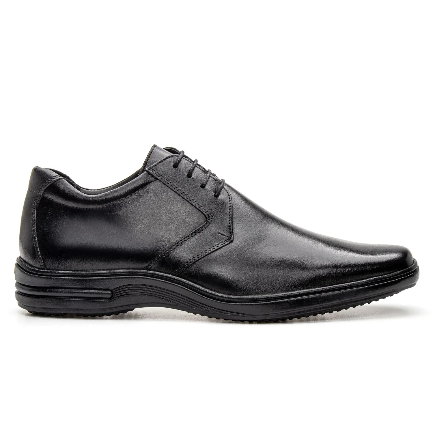 Sapato de Couro Masculino Conforto Vértice Preto EleganceFlex™