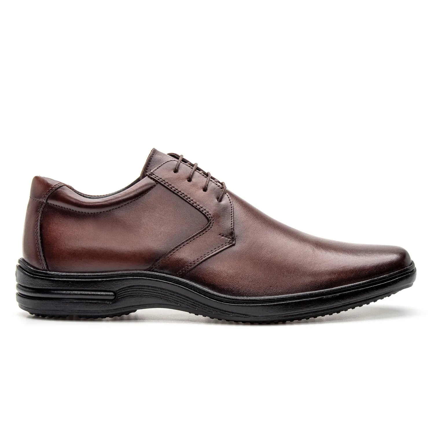 Sapato de Couro Masculino Conforto Vértice Tabaco Vibe Class™