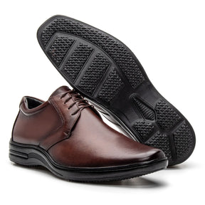 Sapato de Couro Masculino Conforto Vértice Tabaco Vibe Class™