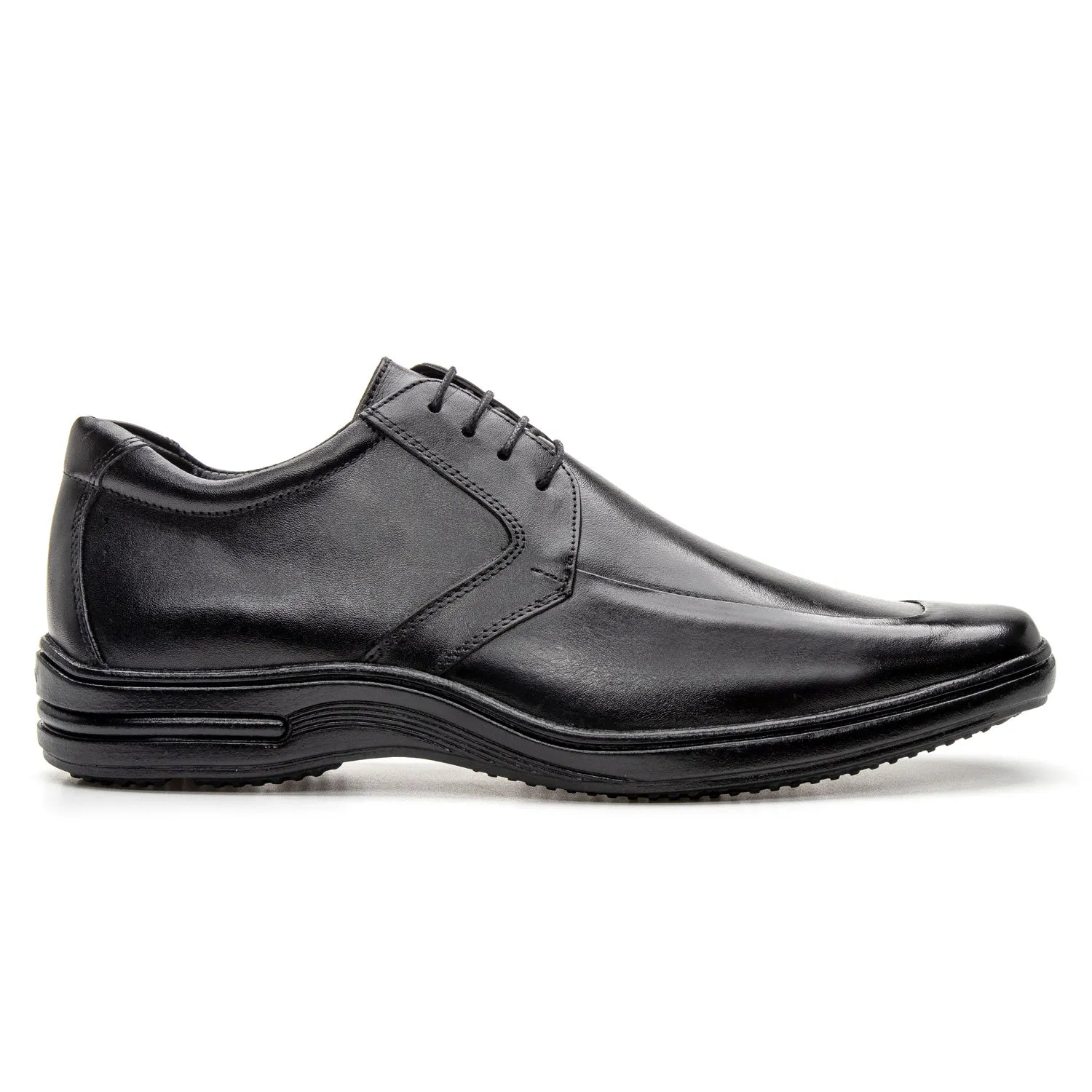 Sapato de Couro Masculino Conforto Vértice Preto PowerStep™