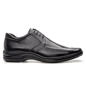 Sapato de Couro Masculino Conforto Vértice Preto PowerStep™