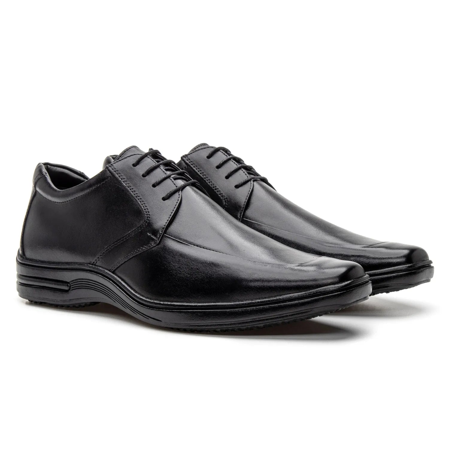 Sapato de Couro Masculino Conforto Vértice Preto PowerStep™