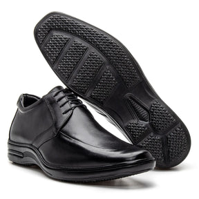 Sapato de Couro Masculino Conforto Vértice Preto PowerStep™