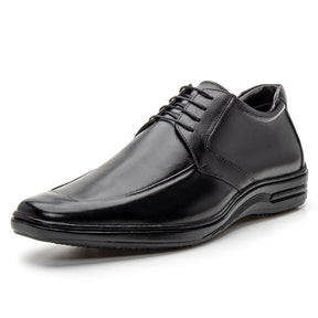 Sapato de Couro Masculino Conforto Vértice Preto PowerStep™