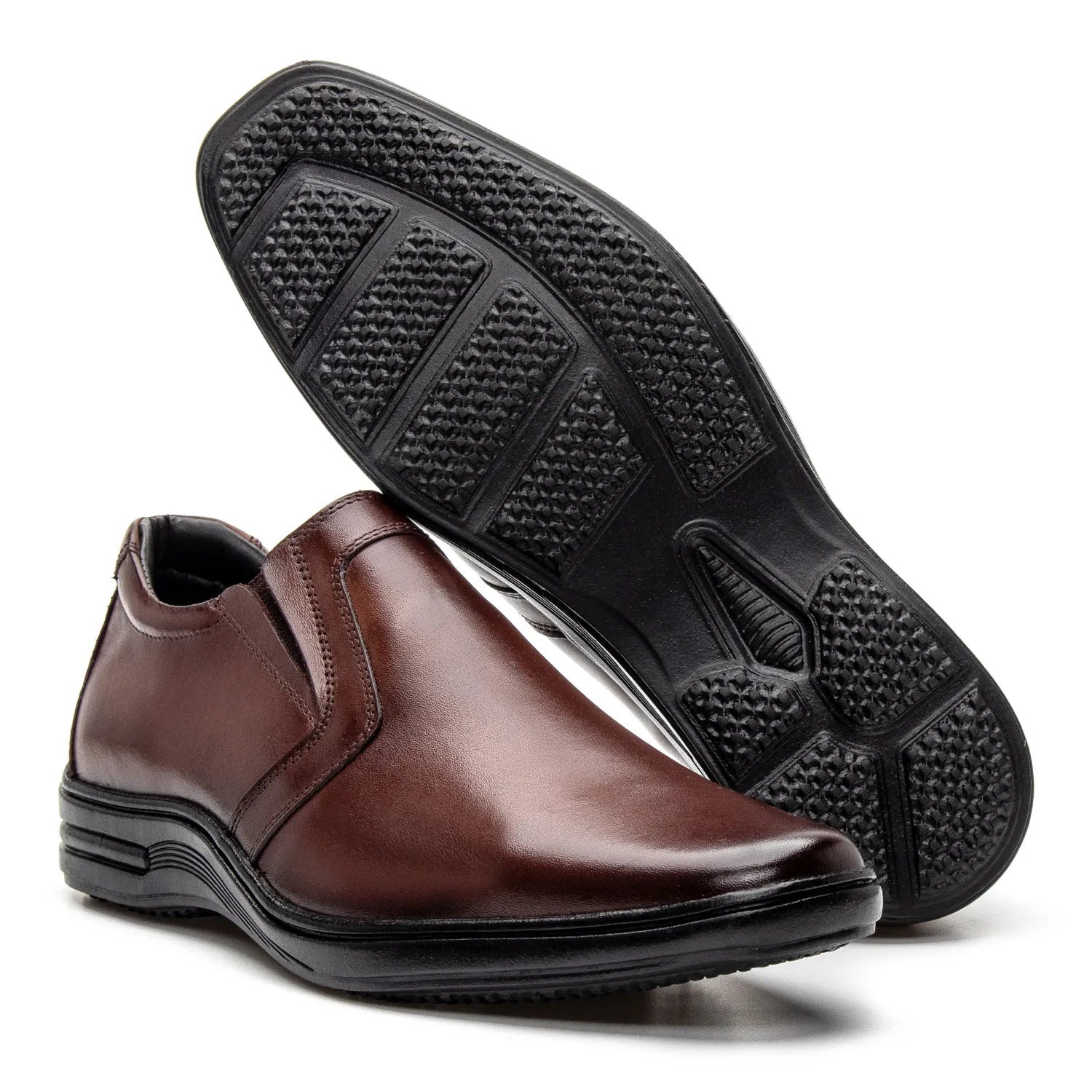 Sapato de Couro Masculino Vértice Tabaco EliteStride™