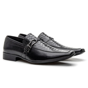 Sapato Social Vanguarda Preto Textura de Cobra - 4603