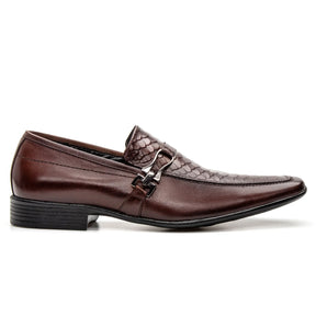 Sapato Social Vanguarda Tabaco com Textura de Cobra - 4603