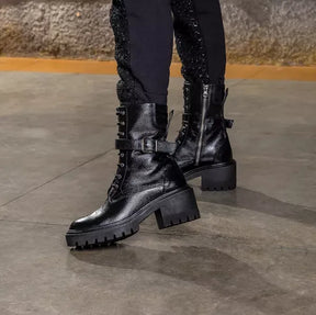 Bota Valora Coturno Feminina Cano Médio Preta - 3752